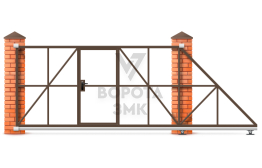 Откатные ворота под ключ без автоматики 2200×3200 ЗМК-7525