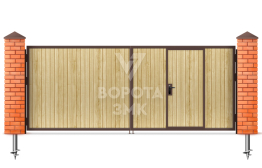 Распашные деревянные ворота 1500×2000 ЗМК-5267